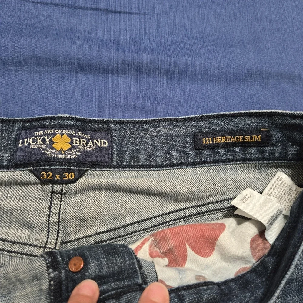 Lucky Brand Jeans Mens 32x30 Blue 121 Heritage Slim Straight Denim Medium Wash